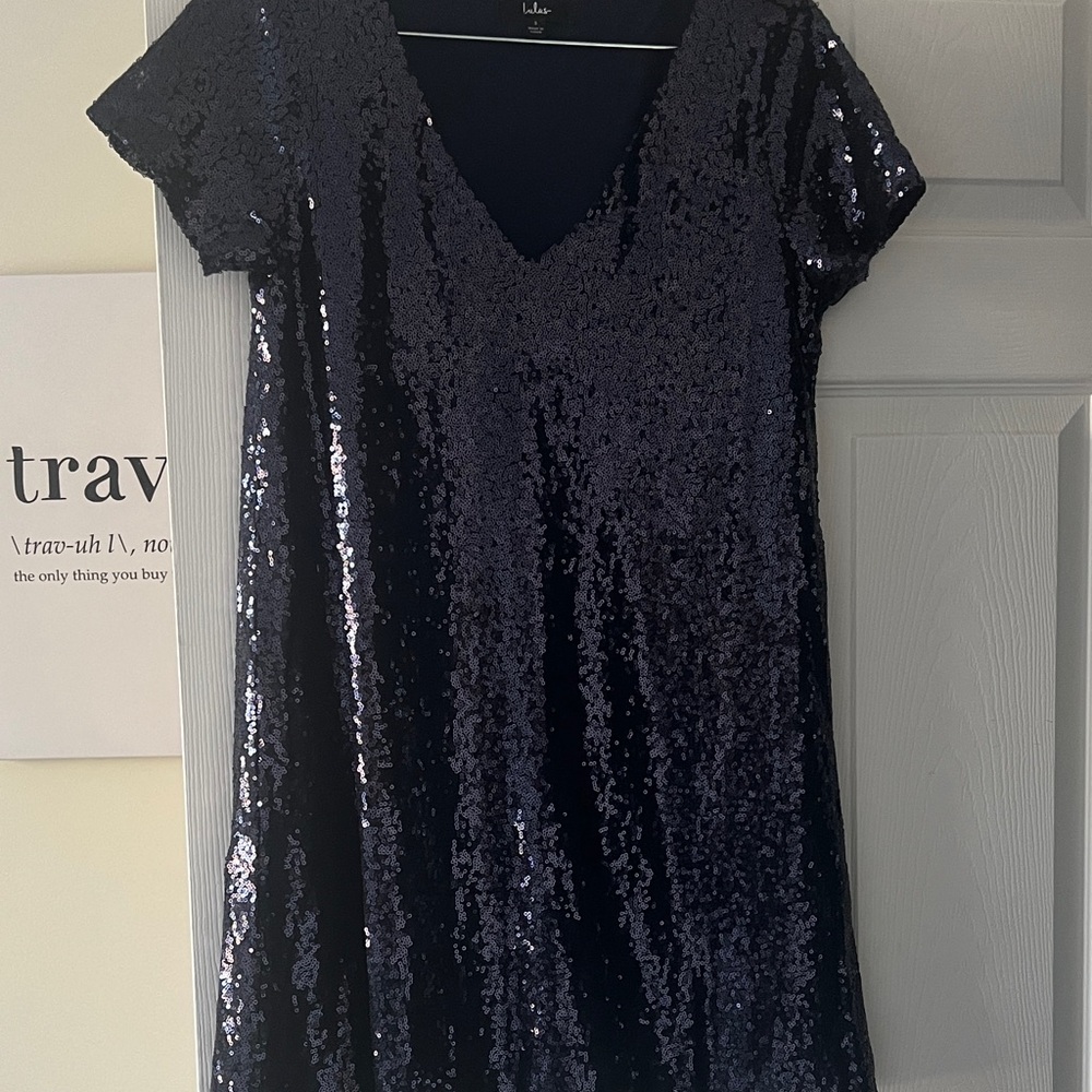 Lulu's Navy Sequin Mini Dress Size S
